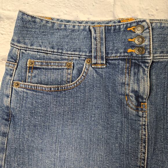 Ann Taylor Loft Denim Skirt Stretch Mini 3 Button Waistband size 6 - Picture 5 of 10
